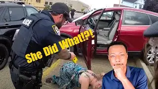 Body Cam Reaction - Ohio Woman Ramming Cop Cars Gets Tased! #police #cops #reaction