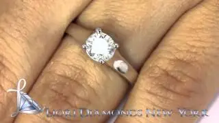 ER-0024 - 0.80 Carat F-VS2 Round Diamond Classic Solitaire Engagement Ring 14k White Gold