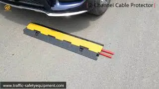Heavy Duty 2-Channel Rubber Cable Protector,Yellow Jackets Cord Cable Ramp