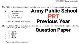 Army Public School Prt Previous Year question Paper,army school previous paper