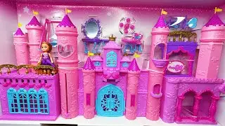 Satisfying with Unboxing Cute Pink Barbie Castle Princess Castle Dollhouse, Disney Princess Toy ASMR