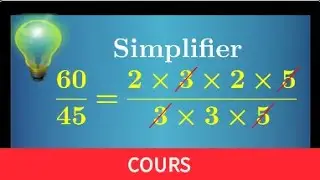 simplifier une fraction • à l'aide de la décomposition en produit de facteurs premiers • cinquième