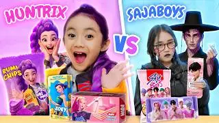 SAMANTHA BELANJA SERBA HUNTRIX VS SAJA BOYS 😍 BATTLE MAKANAN MINUMAN KPOP DEMON HUNTER