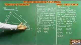 EL TEOREMA DE MENELAO  EJERCICIOS RESUELTOS