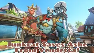 junkrat saves ashe from vendetta!😌overwatch 2 ~ ashe gameplay
