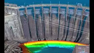 Hydroelectric Dam Bathymetric Sonar Data Combined with LiDAR
