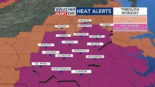 Most of central and eastern North Carolina are under an extreme heat warning on Monday