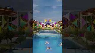 Outdoor Virtual Event Walkthrough in Resort (3D Rendering)
