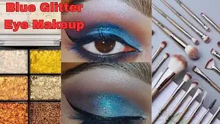 Blue Glitter Eye Makeup Tutorial 