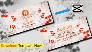 Kannada wedding invitation video | wedding invitation video editing in Capcut #weddinginvitation