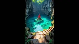 Mystical Sunken Temple Awakening: Enchanted Turquoise Lagoon Journey in Ancient Sinkhole 🌿🏞️ |