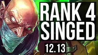 SINGED vs RYZE (MID) | Rank 4 Singed, 700+ games, 1.1M mastery, 2/2/9 | KR Grandmaster | 12.13
