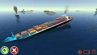 A container ship was sunk by sea mines - Ship Handling Simulator