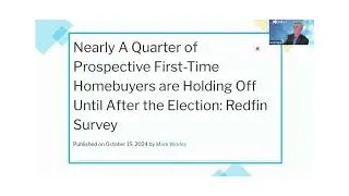 US Home Sellers Suffer During the Pre-Election Weeks: RedFin Survey - Oct 18, 2024