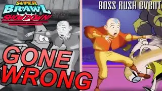Aang Boss Rush Gone Wrong | Super Brawl Showdown v0.3.0b Boss Rush Event/Tournament Gameplay