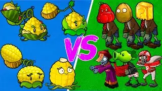Melonpulta Mazorca + Lanzamaiz Dulce + Lanzador de Ensalada +Nuezorca Vs Todos los Zombis PVZ Fusion