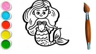 Mermaid Drawing step by step easy | How to draw mermaid | Coloring & Painting | Kids video #mermaid