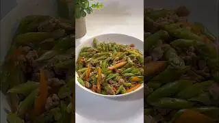 Stir Fry Green Beans and Carrot with Ground Pork #cooking #shortsvideo