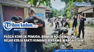 Pasca Konflik Pemuda, Brimob Polda Maluku Gelar Kerja Bakti Humanis Bersama Warga STAIN