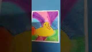cute duckling drawing with oil pastels #shorts