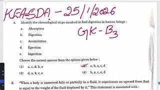 KEA-SDA-25\01\2026     GK PAPER  KEA Key Answer \B3
