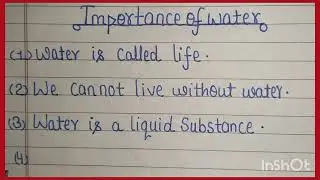 Importance of water par 10 lines essay in english #/ 10 lines essay on importance of water #/