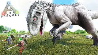 NUEVO INDOMINUS REX SE ESCAPA Y ATACA! Cazando al dinosaurio hibrido mas peligroso ARK Parque 3