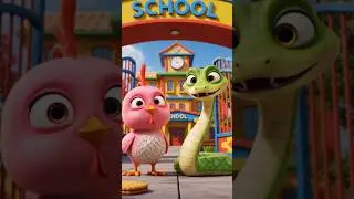 பிங்க் பேபி சிக்கன் & கிரீன் ஸ்நேக் School Rhymes 🐔🐍📚 | Cute Kids Tamil Rhyme Story #shorts #rhymes
