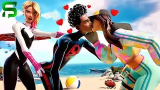 Miles Morales plays KISS or SLAP challenge with GIRLS!!.. Fortnite Spider-Man
