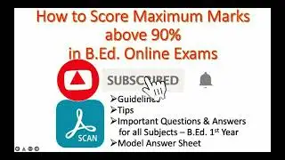 How to score maximum marks in B Ed  First Year Online Exam Tips - Tamil