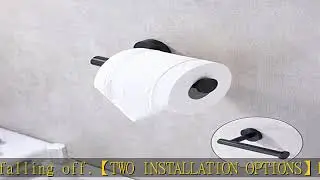 TASTOS Matte Black Toilet Paper Holder SUS304 Stainless Steel, Modern Round Tissue Roll Holders Wal