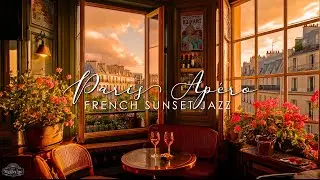 Paris Sunset Café 🍷 Romantic French Jazz Music & Rooftop Ambience for Relaxation