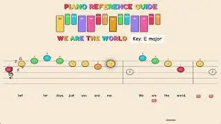 We Are The World - USA For Africa | Easy Piano Tutorial for Kids - Beginner Color Sheet Music
