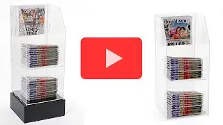 Acrylic Newspaper Rack &ndash; 2 Tiers with Pocket