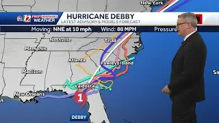 WATCH: Hurricane Debby moving into Florida, heavy rain spreads over Southeast