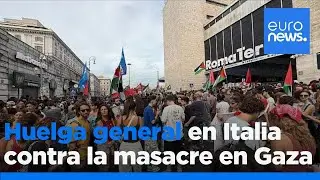 Italia se moviliza con una huelga general contra la masacre en Gaza