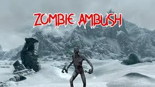 Frostbite Spider vs Zombie vs Pride of Hirstaang vs Horse - Plague of the Dead - Skyrim