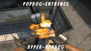 CS GO: Popdog Entrence Molotov From Upper Popdog (128 tick) (Train)