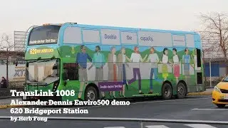 TransLink CMBC: ride on R1008 on 620 Bridgeport Station! (Alexander Dennis Enviro500 demo)