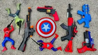 Lot of Spiderman Lights Gun, Nerf Gun, Sniper Gun, M16 Gun, Electric gun, M416, Military Toy Gun Set