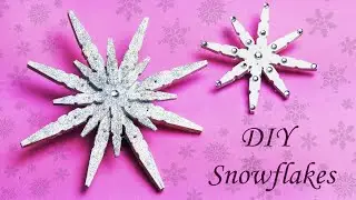 DIY SNOWFLAKE FROM CLOTHESPINS I CHRISTMAS DECOR DIY I WINTER ROOM DECOR TUTORIAL