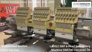 Lot #12 SWF 6-Head Embroidery Machine SWF/HC-UH1506D 45