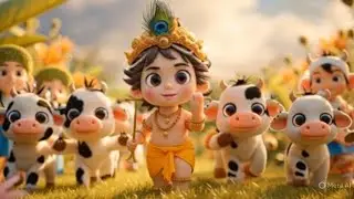 छोटू-सा मेरा मदन गोपाल | Baby Krishna Song | Little Krishna 3D Cartoon Bhajan | Hindi Rhymes