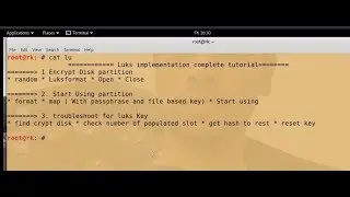 7.2Cryptsetup Luks Implementation Complete Tutorials (Encrypt, Mapping , Recovery for passphrase)