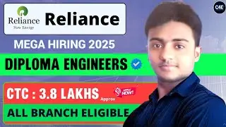 Reliance Energy Mega Hiring 2026। Diploma Engineers। CTC : 3.8 LAKHS। Permanent Job। Diploma Jobs 