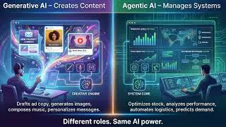 Generative AI vs Agentic AI Explained Simply | Future of AI 🚀