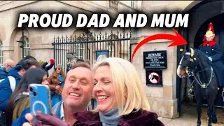 PROUD DAD AND MUM VISITS THEIR SON AT HORSE GUARDS