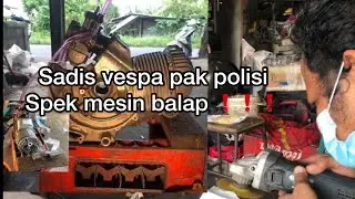 Vespa super blok polini 187 intake ninja kepunyaan bapak polisi❗️❗️|part I