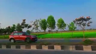 A calm roadside view ❤️ #Travel #Nature #Greenery #Evening #Sunset #ScenicRoute #Peaceful #RoadView