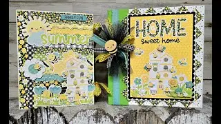 Doodlebug Bee Happy 6x8 Binder / Finishing the cover with ribbon.